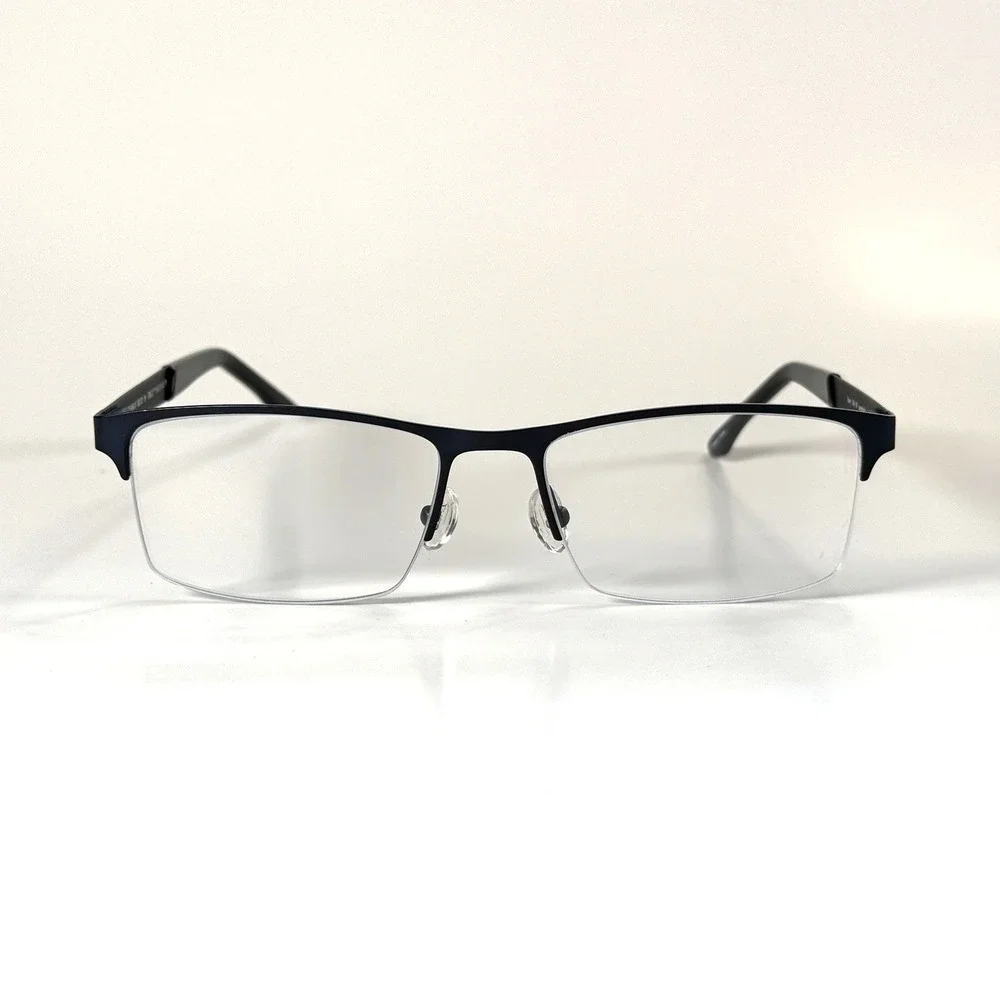 Cruz Rockaway Blvd Eyeglasses Frame Only 54-17-140 Navy Mens Half Rim Metal‎